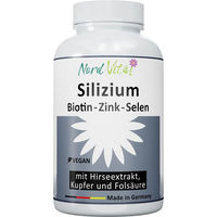 Produktbild von Nord Vital Silizium mit Bambus-Extrakt, Hirse-Extrakt, Biotin, Zink, Selen und Kupfer vegane Kapseln 120 Stück