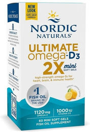 Nordic Naturals Ultimate Omega D3 2X Mini Kapseln 1120 mg 60 Stück – Bild 1 von 1