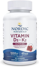 Nordic Naturals Vitamin D3 + K2 1000 IU Gummibärchen Granatapfel 60 Stück – Bild 1 von 1