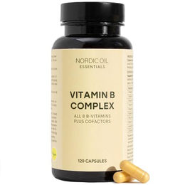 Nordic Oil B-Komplex Hochdosiert Vegan 120 Kapseln Glutenfrei und Zuckerfrei – Bild 1 von 2