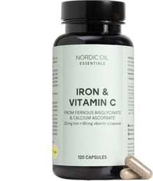 Nordic Oil Eisen Bisglycinat und Vitamin C Kapseln Vegan 120 Stück – Bild 1 von 2