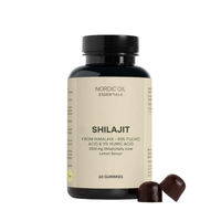 Produktbild von Nordic Oil Shilajit Gummies mit 50% Fulvinsäure und 11% Huminsäure vegan zuckerfrei glutenfrei 60 Stück