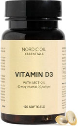 Nordic Oil Vitamin D3 Kapseln mit Flechten vegan ohne Zusatzstoffe 120 Kapseln 2000 IE – Bild 1 von 2