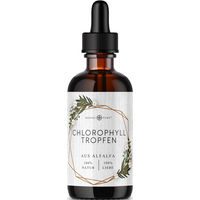 Produktbild von Nordic Pure Chlorophyll-Tropfen aus Alfalfa vegan zuckerfrei ohne Zusatzstoffe