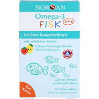 Produktbild von NORSAN Omega-3 Fisk Jelly Lutschtabletten für Kinder, zuckerfrei und ohne Zusatzstoffe, 45 Stück