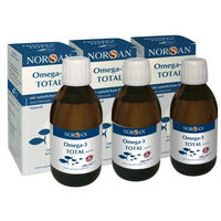 Produktbild von NORSAN Omega-3 Total Fischöl in flüssiger Form, Bio, ohne Zusatzstoffe, 3 x 200 ml