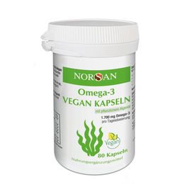 NORSAN Omega-3 Vegan Algenöl Kapseln mit EPA & DHA für Schwangere und Stillende 80 Stück – Bild 1 von 1