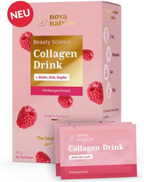 NovaNature Beauty Collagen Drink Himbeere Pulver ohne Zusatzstoffe – Bild 1 von 3