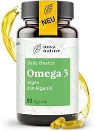NovaNature Omega 3 Vegan Algenöl Kapseln mit EPA und DHA 90 Stück ohne Zusatzstoffe – Bild 1 von 5