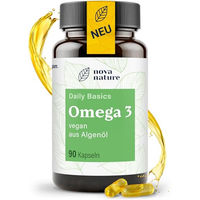 Produktbild von NovaNature Omega 3 Vegan Algenöl Kapseln mit EPA und DHA 90 Stück ohne Zusatzstoffe