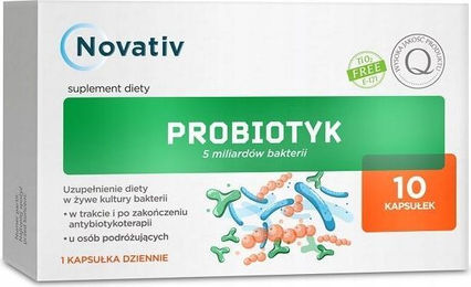 Novativ Probiotic Probiotikum mit 5 Milliarden Bakterien Kapseln für Erwachsene und Kinder 10 Kapseln – Bild 1 von 1
