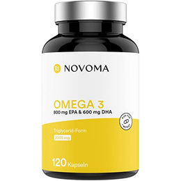 Novoma Omega 3 Epax Fischöl 2000 mg pro Tag mit EPA und DHA 120 Kapseln glutenfrei – Bild 1 von 1