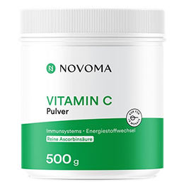 Novoma Vitamin C Pulver mit 1000 mg Ascorbinsäure pro Tagesdosis, 500 g, vegan, glutenfrei und ohne Zusatzstoffe – Bild 1 von 1
