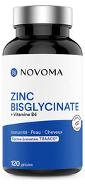 Novoma Zink Bisglycinat 15 mg mit Vitamin B6, 120 Kapseln, vegan und glutenfrei – Bild 1 von 3