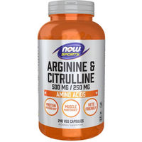Produktbild von Now Foods Arginin 500 mg und Citrullin 250 mg Kapseln 240 Stück