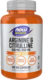 NOW FOODS Arginin und Citrullin Aminosäuren Kapseln 120 Stück – Bild 1 von 1