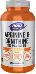 NOW Foods Arginin und Ornithin Aminosäuren Kapseln vegetarisch 250 Stück – Bild 1 von 1