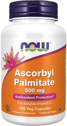 NOW FOODS Ascorbylpalmitat 500 mg vegetarische Kapseln 100 Stück – Bild 1 von 1