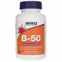 Produktbild von NOW FOODS B-Komplex Vitamin B-50 Vegan Glutenfrei 100 Kapseln