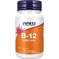 Produktbild von Now Foods B12 mit Folsäure 5000 mcg Lutschtabletten 60 Stück