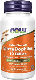 NOW FOODS BerryDophilus Extra Strength Probiotika Lutschtabletten Vegan für Erwachsene und Kinder 10 Milliarden KBE – Bild 1 von 1