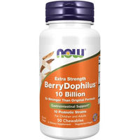 Produktbild von NOW FOODS BerryDophilus Extra Strength Probiotika Lutschtabletten Vegan für Erwachsene und Kinder 10 Milliarden KBE