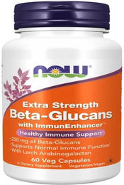 NOW FOODS Beta-Glucan ImmunEnhancer Extra Strength vegetarische Kapseln 60 Stück – Bild 1 von 2