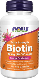 Now Foods Biotin 10000µg Extra Strength Kapseln vegan glutenfrei 120 Stück – Bild 1 von 3