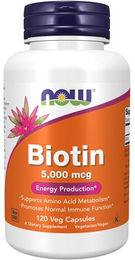 Now Foods Biotin 5000 mcg Vegan Kapseln 120 Stück – Bild 1 von 2