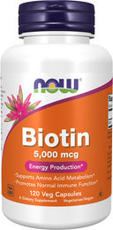 Now Foods Biotin 5000 mcg Vegan Kapseln 120 Stück – Bild 1 von 2