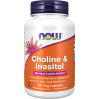 Produktbild von Now Foods Cholin und Inositol Vitamin-Kombination 250 mg vegan 100 Kapseln