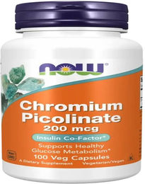 NOW FOODS Chrompicolinat 200 mcg vegetarische Kapseln 100 Stück – Bild 1 von 1