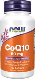 NOW Foods Coenzym Q10 50 mg mit Vitamin E und Selen Kapseln 100 Stück – Bild 1 von 1