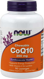 Now Foods Coenzym Q10 Ubiquinon 200 mg Lutschtabletten pflanzlicher Ursprung 90 Stück – Bild 1 von 2