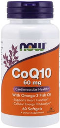 NOW FOODS CoQ10 mit Omega-3 Kapseln 60 mg 130 Kapseln – Bild 1 von 1