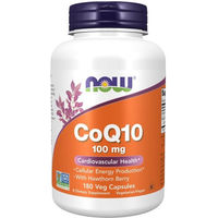 Produktbild von NOW FOODS CoQ10 mit Weißdornbeeren Ubiquinon vegetarische Kapseln 100 mg 180 Kapseln