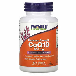 Now Foods CoQ10 Ubiquinon 600 mg Kapseln 60 Stück – Bild 1 von 2
