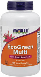 NOW FOODS Ecogreen Multi Eisenfrei Vegan 180 Kapseln – Bild 1 von 2