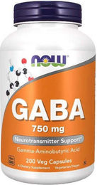 Now Foods GABA 750 mg Vegan Kapseln 200 Stück – Bild 1 von 2