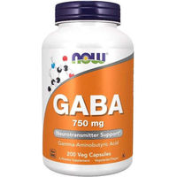 Produktbild von Now Foods GABA 750 mg Vegan Kapseln 200 Stück