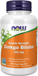 Now Foods Ginkgo Biloba Double Strength 120 mg Kapseln vegan und glutenfrei – Bild 1 von 2