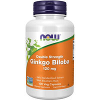Produktbild von Now Foods Ginkgo Biloba Double Strength 120 mg Kapseln vegan und glutenfrei
