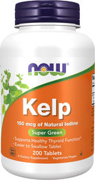 Now Foods Kelp Braunalge 150 mcg Pflanzliche Tabletten 200 Stück – Bild 1 von 2