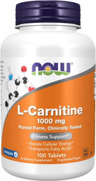 NOW Foods L-Carnitin 1000 mg vegetarische Tabletten 100 Stück – Bild 1 von 2