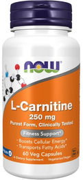 Now Foods L-Carnitin 250 mg Kapseln pflanzlicher Ursprung 60 Stück – Bild 1 von 2