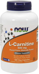 NOW Foods L-Carnitin 500 mg Kapseln 180 Stück glutenfrei – Bild 1 von 2