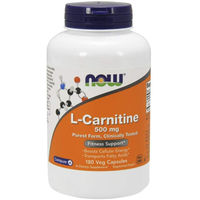 Produktbild von NOW Foods L-Carnitin 500 mg Kapseln 180 Stück glutenfrei