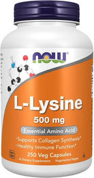 NOW Foods L-Lysin 500 mg 250 vegane Kapseln – Bild 1 von 2