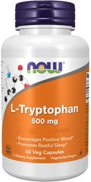 Now Foods L-Tryptophan 500 mg Kapseln vegan vegetarisch 60 Stück – Bild 1 von 2