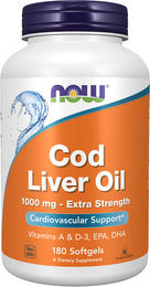 NOW Foods Lebertran 1000 mg Kapseln 180 Stück – Bild 1 von 2